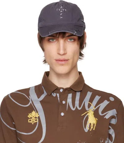 Praying Gray Cross Stitched Cap In Grey