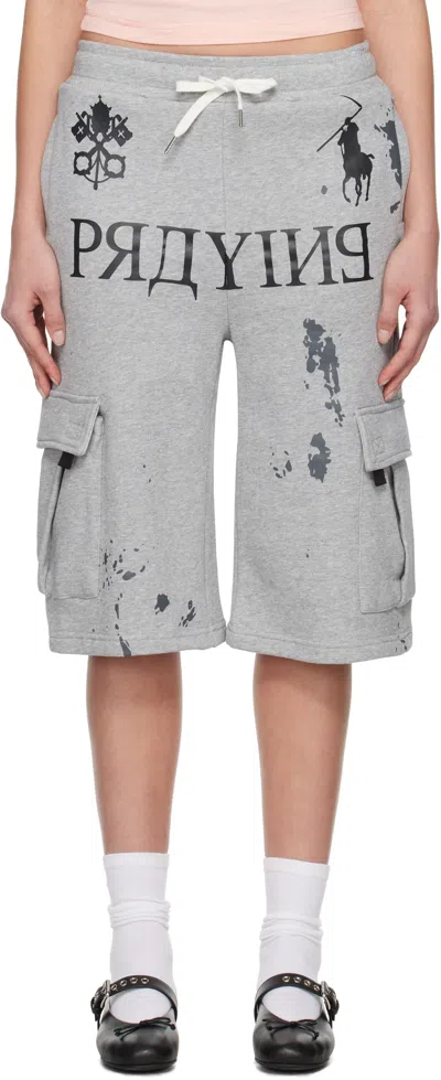 Praying Gray '' Ai Logo Cargo Shorts