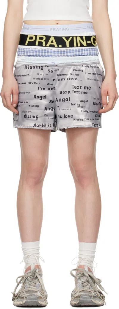 Praying Gray Underwear Shorts In Grey