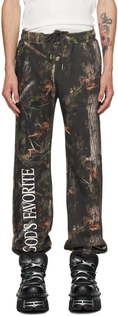 Praying Khaki 'god's Favorite' Sweatpants In Camo