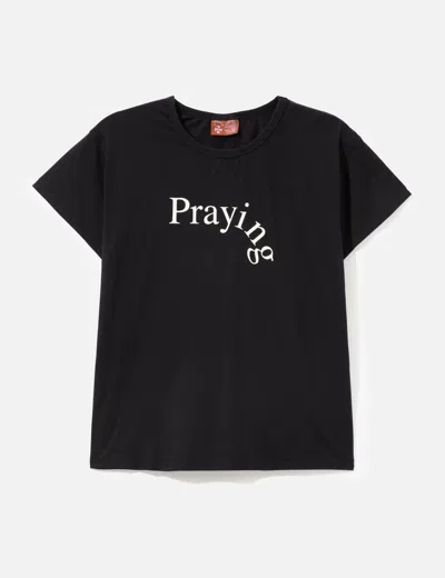 Praying Logo Mens T-shirt In Black/黑色/블랙/ブラック