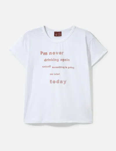 Praying Never Drinking Again Mens T-shirt In White/白色/화이트/ホワイト