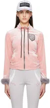 Praying Pink '' Sports Velour Zip Jacket In Pink