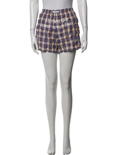 Pre-owned Praying Plaid Print Ruffle Embellishment Lounge Set In Multicolor