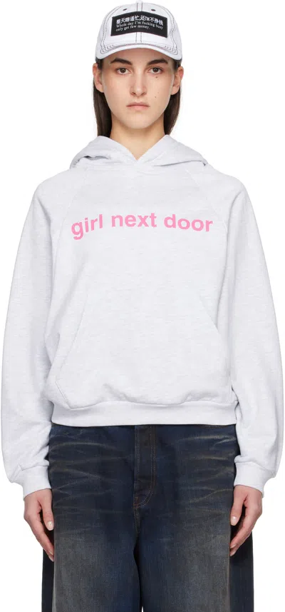 Praying Ssense Exclusive Gray 'girl Next Door' Hoodie In Grey