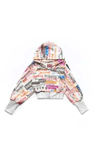 Praying Story Crop Zip In White