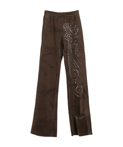 Praying Velvet Flared Sweatpants In Brown