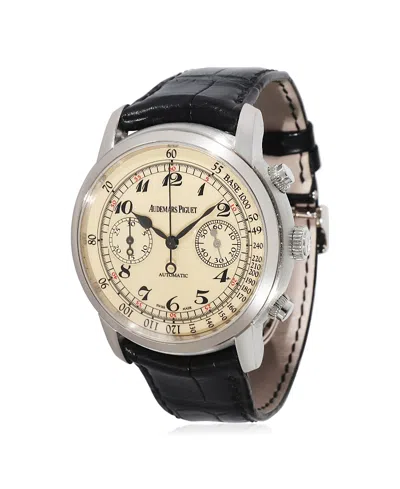 Pre-owned Pre-owned Audemars Piguet  Audemars Piguet White Gold Jules Audemars 26100bc. Oo. D002cr.01, 41mm In Ivory/black