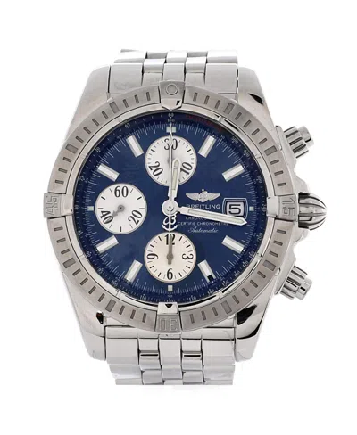 Pre-owned Pre-owned Breitling  Breitling Chronomat Evolution Chronometer Chronograph Automatic Watch In Stainless Steel 4 In Blue