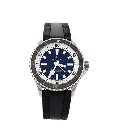 Pre-owned Pre-owned Breitling  Breitling Superocean 300m Automatic Watch In Stainless Steel And Rubber 42mm In Dial Color: Black