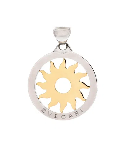 Pre-owned Pre-owned Bvlgari  Bvlgari 43mm Tondo Sun Pendant Stainless Steel With 18k Gold