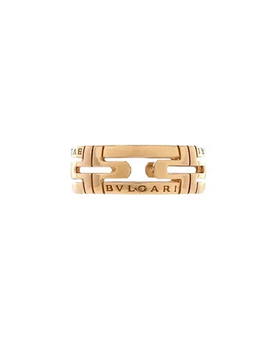 Pre-owned Pre-owned Bvlgari  Bvlgari 8mm Parentesi Band Ring 18k Gold