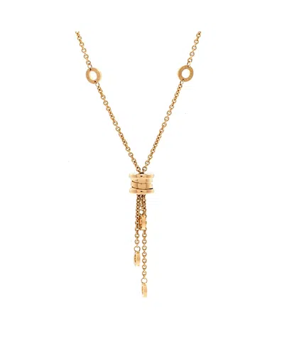Pre-owned Pre-owned Bvlgari  Bvlgari B. Zero1 3 Charm Necklace 18k Gold 17.50"