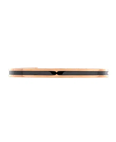 Pre-owned Pre-owned Bvlgari  Bvlgari B. Zero1 Cuff Bracelet 18k Rose Gold And Coated Stainless Steel In Pink