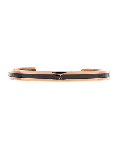 Pre-owned Pre-owned Bvlgari  Bvlgari B. Zero1 Cuff Bracelet 18k Rose Gold And Stainless Steel