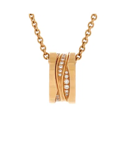 Pre-owned Pre-owned Bvlgari  Bvlgari B. Zero1 Design Legend Zaha Hadid Pendant Necklace 18k Rose Gold With Diamonds