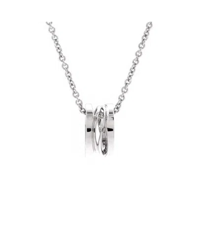 Pre-owned Pre-owned Bvlgari  Bvlgari B. Zero1 Design Legend Zaha Hadid Pendant Necklace 18k White Gold