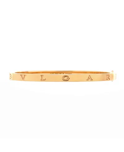 Pre-owned Pre-owned Bvlgari  Bvlgari B. Zero1 Essential Hinge Bangle Bracelet 18k Rose Gold