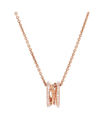 Pre-owned Pre-owned Bvlgari  Bvlgari B. Zero1 Open Design Legend Zaha Hadid Pendant Necklace 18k Rose Gold With Diamond