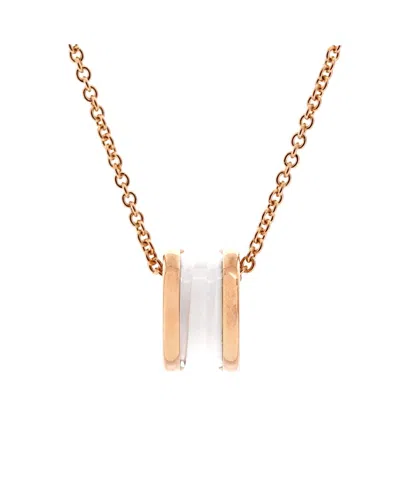 Pre-owned Pre-owned Bvlgari  Bvlgari B. Zero1 Pendant Necklace 18k Rose Gold And Ceramic