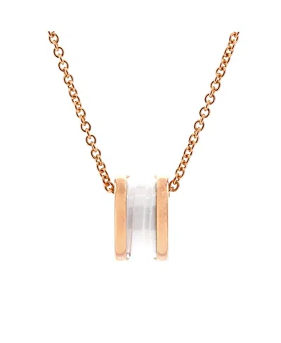 Pre-owned Pre-owned Bvlgari  Bvlgari B. Zero1 Pendant Necklace 18k Rose Gold And Ceramic