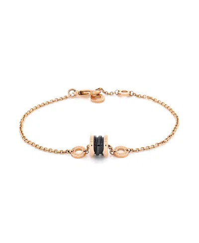 Pre-owned Pre-owned Bvlgari  Bvlgari B. Zero1 Soft Bracelet 18k Rose Gold With Ceramic
