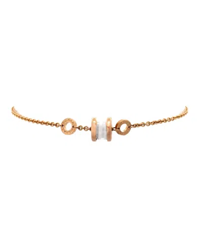 Pre-owned Pre-owned Bvlgari  Bvlgari B. Zero1 Soft Bracelet 18k Rose Gold With Ceramic