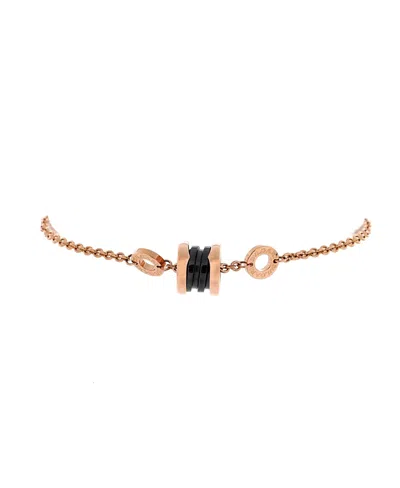Pre-owned Pre-owned Bvlgari  Bvlgari B. Zero1 Soft Bracelet 18k Rose Gold With Ceramic In Pink