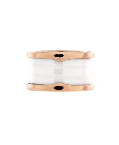 Pre-owned Pre-owned Bvlgari  Bvlgari B. Zero1 Three Band Ring 18k Rose Gold And Ceramic