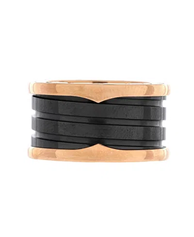 Pre-owned Pre-owned Bvlgari  Bvlgari B. Zero1 Three Band Ring 18k Rose Gold And Ceramic