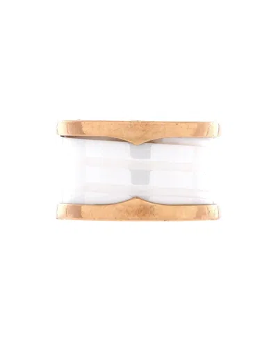 Pre-owned Pre-owned Bvlgari  Bvlgari B. Zero1 Three Band Ring 18k Rose Gold And Ceramic In Pink