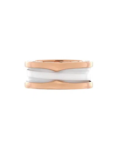 Pre-owned Pre-owned Bvlgari  Bvlgari B. Zero1 Two Band Ring 18k Rose Gold And Ceramic