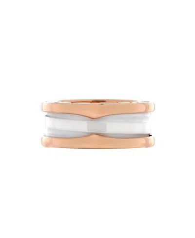 Pre-owned Pre-owned Bvlgari  Bvlgari B. Zero1 Two Band Ring 18k Rose Gold And Ceramic