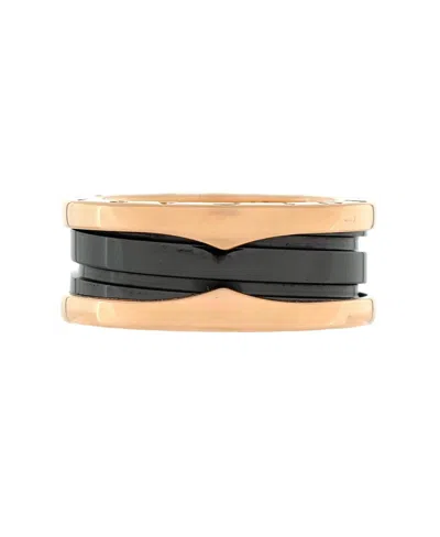 Pre-owned Pre-owned Bvlgari  Bvlgari B. Zero1 Two Band Ring 18k Rose Gold And Ceramic