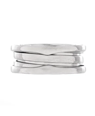 Pre-owned Pre-owned Bvlgari  Bvlgari B. Zero1 Two Band Ring 18k White Gold