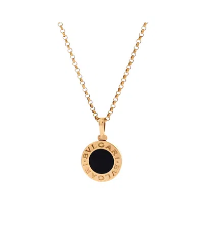 Pre-owned Pre-owned Bvlgari  Bvlgari Bvlgari Bvlgari Pendant Necklace 18k Gold With Onyx, 18"