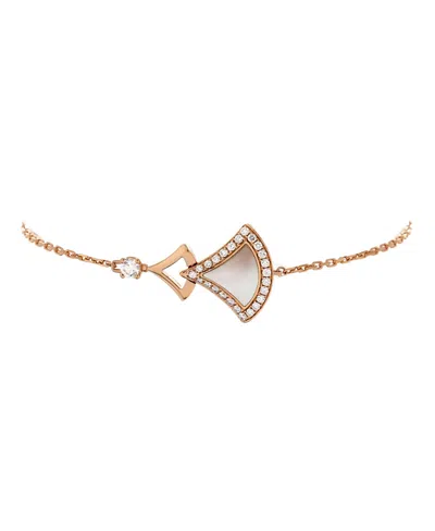 Pre-owned Pre-owned Bvlgari  Bvlgari Divas' Dream Double Bracelet 18k Rose Gold With Mother Of Pearl And Diamonds