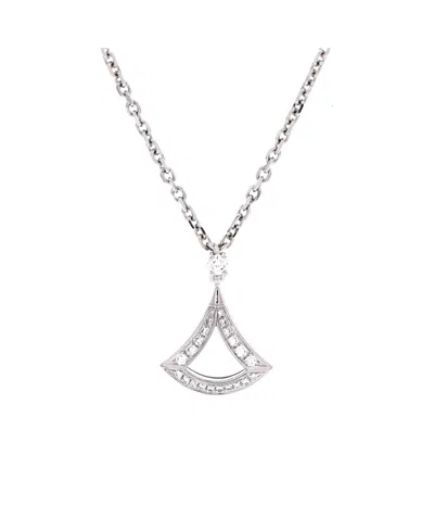 Pre-owned Pre-owned Bvlgari  Bvlgari Divas' Dream Openwork Pendant Necklace 18k White Gold With Diamonds, 17.25"