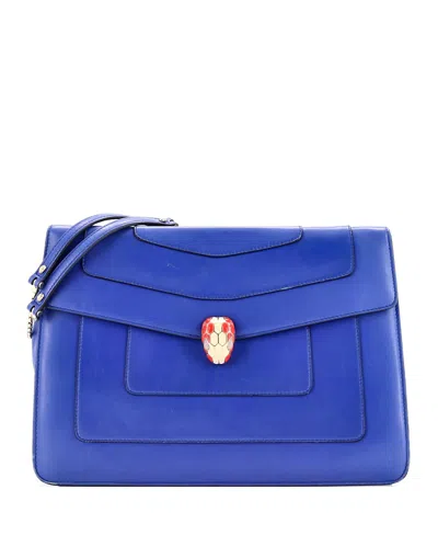 Pre-owned Pre-owned Bvlgari  Bvlgari Large Serpenti Forever Double Flap Shoulder Bag Leather