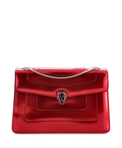 Pre-owned Pre-owned Bvlgari  Bvlgari Medium Serpenti Forever Shoulder Bag Metallic Leather