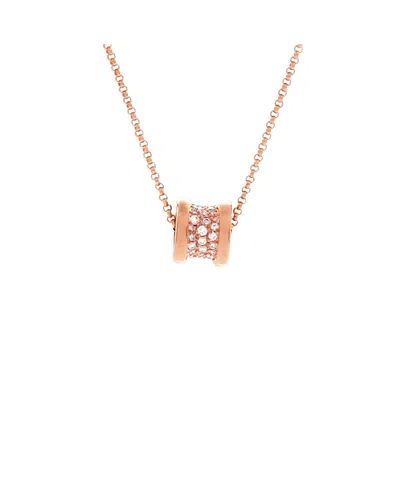 Pre-owned Pre-owned Bvlgari  Bvlgari Mini B. Zero1 Pendant Necklace 18k Rose Gold With Pave Diamonds