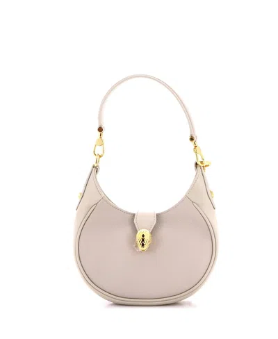 Pre-owned Pre-owned Bvlgari  Bvlgari Mini Serpenti Ellipse Crossbody Bag Leather In Neutral