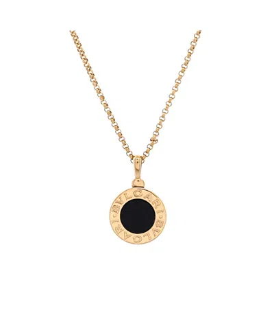 Pre-owned Pre-owned Bvlgari  Bvlgari Pendant Necklace 18k Gold With Onyx, 16.5 - 17.25