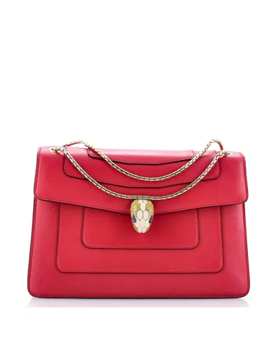 Pre-owned Pre-owned Bvlgari  Bvlgari Serpenti Forever Shoulder Bag Leather In Pink