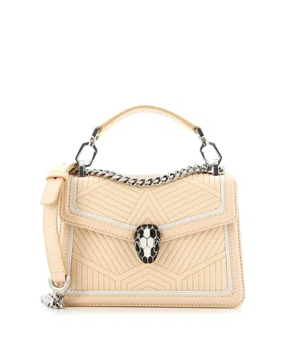 Pre-owned Pre-owned Bvlgari  Bvlgari Serpenti Forever Top Handle Bag Quilted Leather In Pink