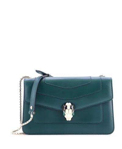 Pre-owned Pre-owned Bvlgari  Bvlgari Small Serpenti Forever Shoulder Bag Leather In Green