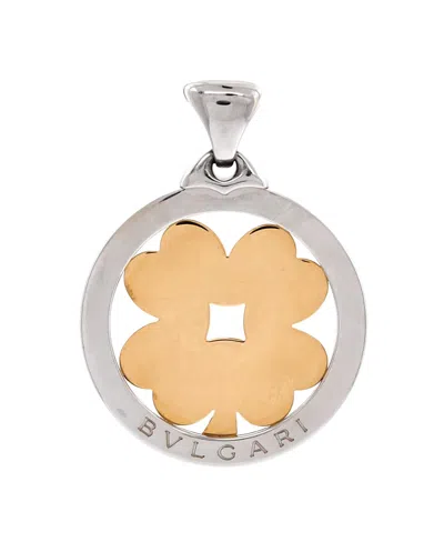 Pre-owned Pre-owned Bvlgari  Bvlgari Tondo Clover Pendant Stainless Steel With 18k Gold