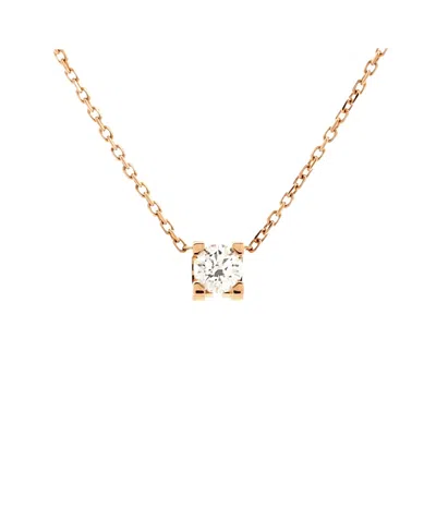 Pre-owned Pre-owned Cartier  Cartier 0.20-0.29ct C De Cartier Necklace 18k Rose Gold And Diamond, 16.5 - 15.25" In Pink