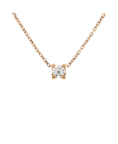 Pre-owned Pre-owned Cartier  Cartier 0.20-0.29ct C De Cartier Necklace 18k Rose Gold And Diamond