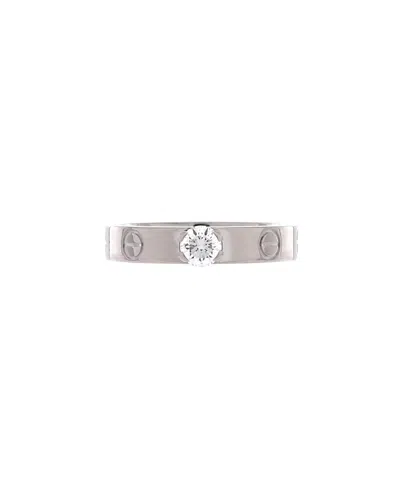 Pre-owned Pre-owned Cartier  Cartier 0.23ct Love Solitaire Ring 18k White Gold With Diamond